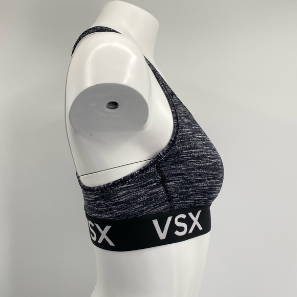 Victoria’s Sport VSX The Player Mesh Logo Band Sports Bra Heathered Grey S - Picture 3 of 13